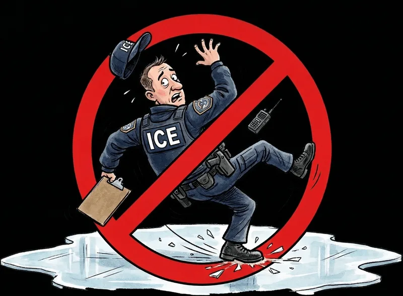 ICE Out — community resistance calendar illustration